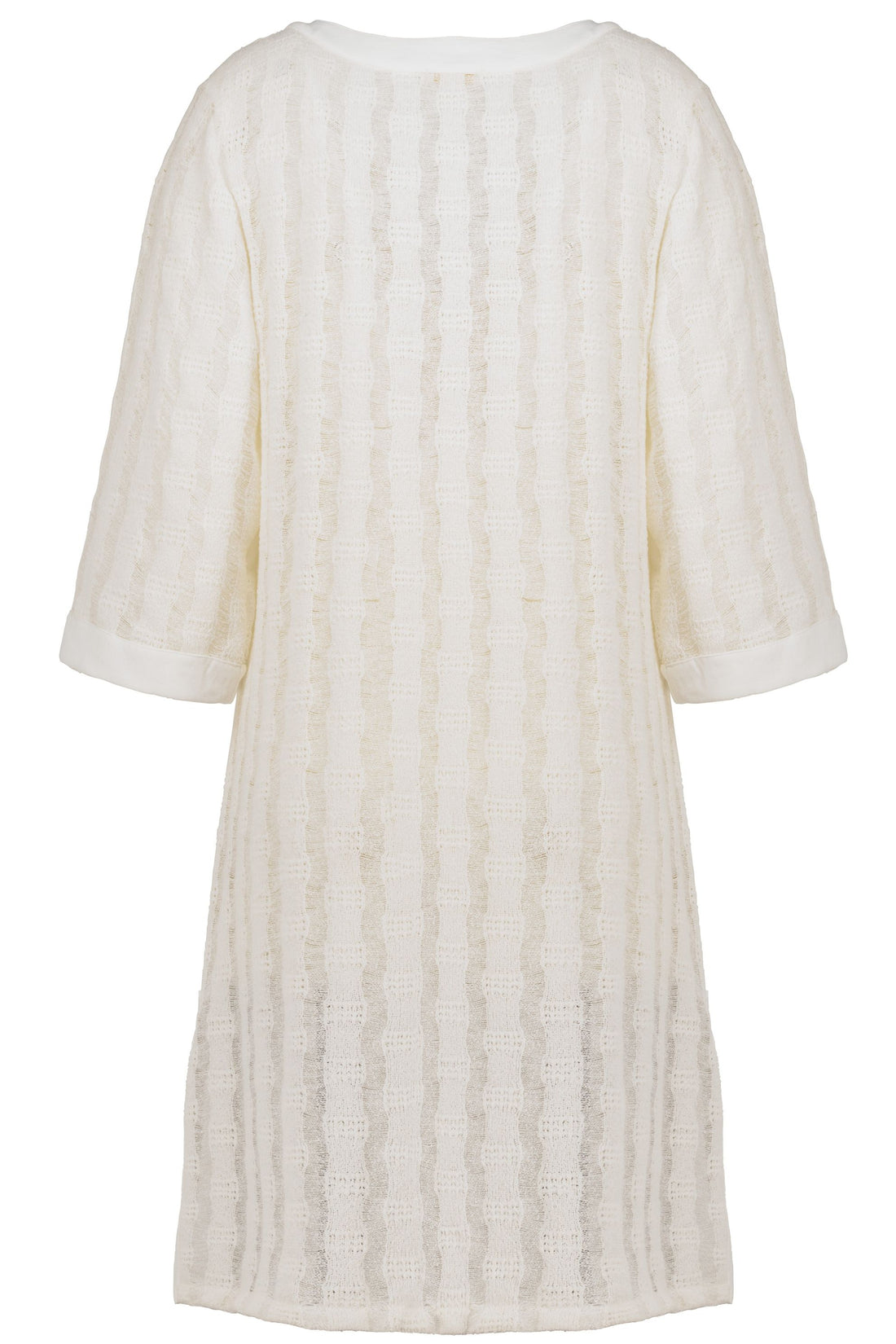 TUNICA KAIA-610 | Tunica larga blanco con escote en V, mangas 3/4